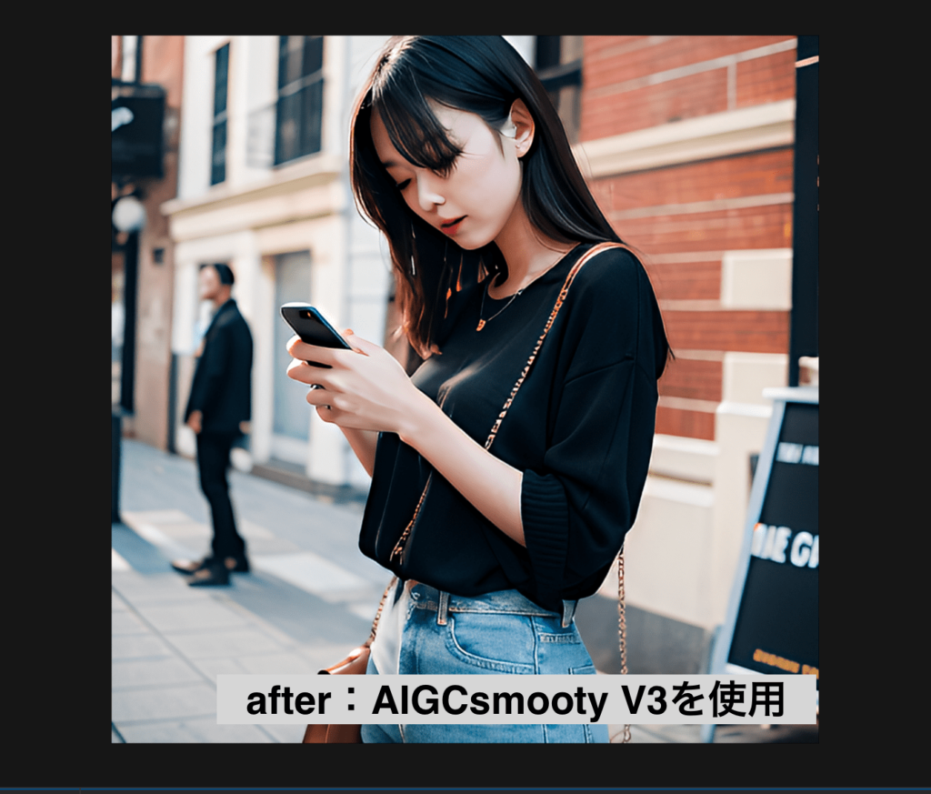 Aiarty Image Enhancerで高画質化した女性の画像