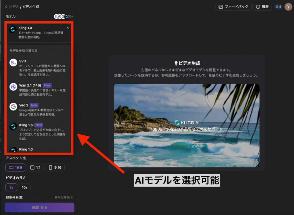 Monicaのダッシュボード