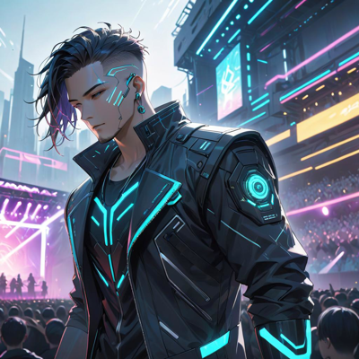 未来都市の男性